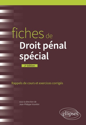 Fiches De Droit Penal Special : A Jour Au 15 Mai 2024 (2e Edition) 