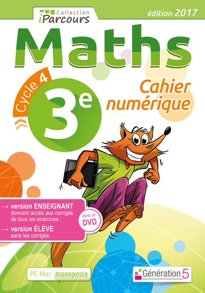 Cahier numérique iParcours Maths 3e