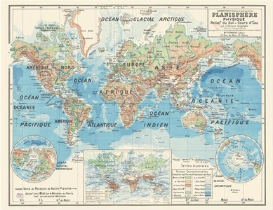 Carte : Planisphere Physique 