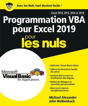 Programmation Vba Pour Excel Pour Les Nuls (edition 2019) 