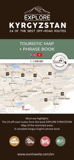 Kyrgyzstan Explore Tourist map & phrase book / lexicon  