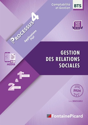 Processus 4 - Gestion Des Relations Sociales - 1re Et 2e Annees Bts Cg (edition 2024) 