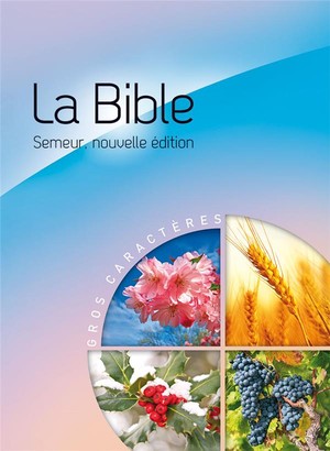 La Bible Version Semeur 2015 Avec Gros Caracteres : Couverture Rigide Bleue Et Rose Illustree 