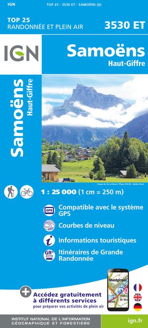 IGN 3530ET Samoëns - Haut-Giffre 1:25.000 TOP25 Topografische Wandelkaart