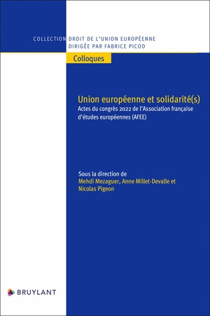 Union Europeenne Et Solidarite(s) : Actes Du Congres 2022 De L'association Francaise D'etudes Europeennes 
