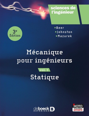 Mecanique Pour Ingenieurs Tome 1 ; Statique (3e Edition) 