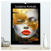 Goldene Portraits. Fusion von Kunst und Ästhetik (hochwertiger Premium Wandkalender 2025 DIN A2 hoch), Kunstdruck in Hochglanz