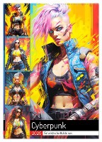 Cyberpunk. Futuristische Heldinnen (Wandkalender 2025 DIN A2 hoch), CALVENDO Monatskalender