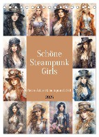 Schöne Steampunk Girls. Retro-Ästhetik im Aquarell-Stil (Tischkalender 2025 DIN A5 hoch), CALVENDO Monatskalender