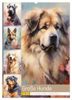 Große Hunde. Schöne Aquarelle von tollen Tieren (Wandkalender 2025 DIN A2 hoch), CALVENDO Monatskalender