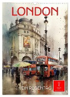 London - ein Regentag (Wandkalender 2025 DIN A3 hoch), CALVENDO Monatskalender