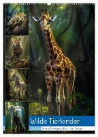 Wilde Tierkinder (Wandkalender 2025 DIN A2 hoch), CALVENDO Monatskalender