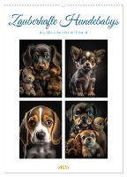 Zauberhafte Hundebabys (Wandkalender 2025 DIN A2 hoch), CALVENDO Monatskalender