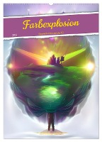 Farbexplosion - Kunterbuntes aus der KI (Wandkalender 2025 DIN A2 hoch), CALVENDO Monatskalender