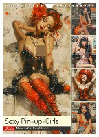 Sexy Pin-up-Girls. Moderne Kunst im Retro-Stil (Wandkalender 2025 DIN A4 hoch), CALVENDO Monatskalender