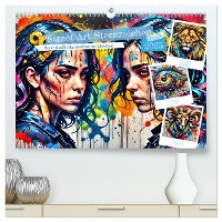 Street Art Sternzeichen (hochwertiger Premium Wandkalender 2025 DIN A2 quer), Kunstdruck in Hochglanz