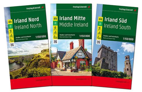 Ierland Noord-Midden-Zuid set 3 kaarten  