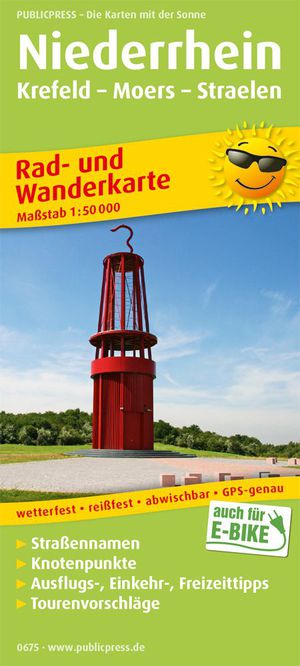 Niederrhein Krefeld - Straelen fiets- & wandelkaart 675 