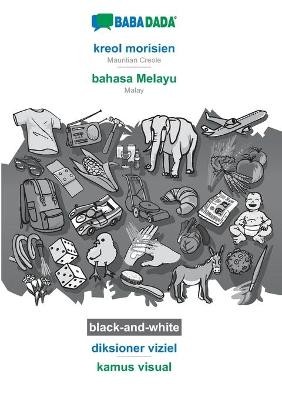 BABADADA black-and-white, kreol morisien - bahasa Melayu, diksioner viziel - kamus visual