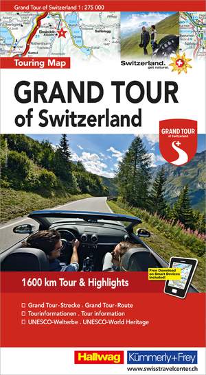 Zwitserland the Grand Tour Touring map  