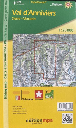 VAL D'ANNIVIERS: SIERRE - VERCORIN TOPORANDO 1/25.000 