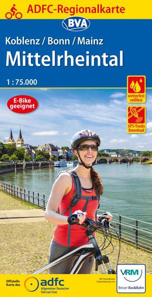 Koblenz / Bonn / Mainz / Mittelrheintal fietskaart  