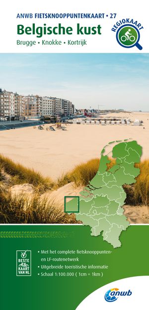 Belgische kust Knooppuntenkaart BE - Brugge, Knokke, Kortrijk 27 