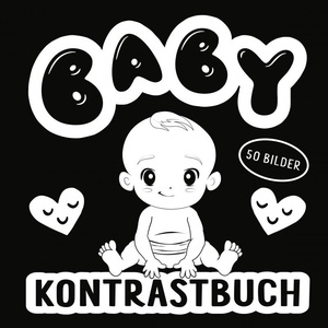 Kontrastbuch Baby - Schwarz Weiß Buch mit 50 niedlichen Bildern 