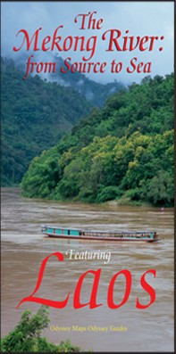 Mekong River map from source to sea, featuring Laos  