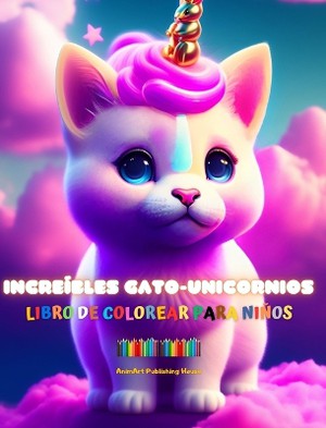 Incre�bles gato-unicornios Libro de colorear para ni�os Adorables criaturas fant�sticas llenas de amor