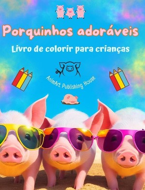 Porquinhos ador�veis - Livro de colorir para crian�as - Cenas criativas de porquinhos engra�ados