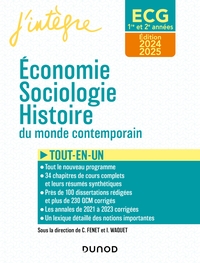 Ecg 1 Et 2 : Economie, Sociologie, Histoire Du Monde Contemporain ; Tout-en-un (edition 2024/2025) 