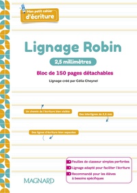 Mon Petit Cahier D'ecriture (2024) - Bloc Feuilles Lignage Robin 2,5 Mm : Bloc De 150 Pages Detachables 