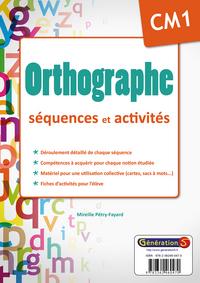 Orthographe Cm1 Sequences Et Activites (classeur) 
