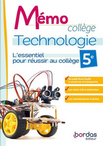 Memo College - Technologie 5e - 2024 - Cahier - Eleve 