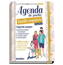 Agenda De Poche Famille Organisee : Rose (edition 2024) 