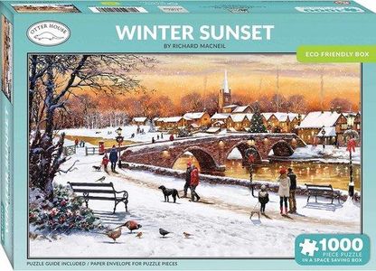 Winter sunset 1000 piece puzzel otter house