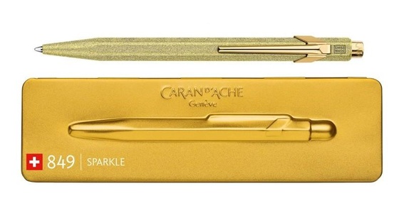 Caran d'ache balpen 849 gold sparkle limited edition