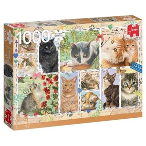Jumbo franciens katten -postzegels  puzzel 1000st