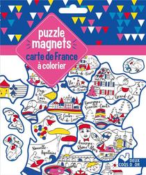 Gommettes ; Puzzle Magnets Carte De France A Colorier 