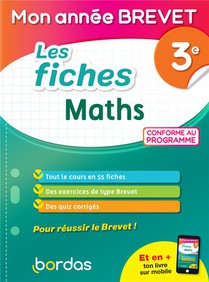 Mon Annee Brevet : Mon Les Fiches De Mathematiques : 3e (edition 2021) 