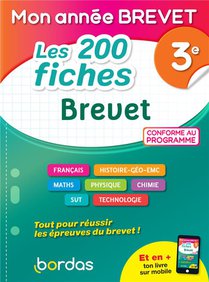 Mon Annee Brevet : Les 200 Fiches Brevet ; 3e (edition 2021) 