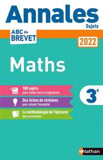 Annales Abc Du Brevet ; Sujets : Mathematiques : 3e (edition 2022) 