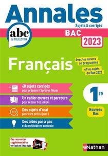 Annales Abc Du Bac ; Sujets & Corriges : Francais ; 1re (edition 2023) 