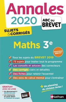 Annales Abc Du Brevet ; Sujets Et Corriges T.19 ; Mathematiques ; 3e (edition 2020) 