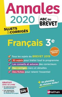 Annales Abc Du Brevet ; Sujets Et Corriges T.20 ; Francais ; 3e (edition 2020) 
