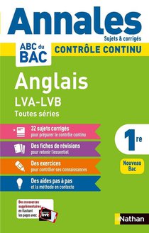Annales Abc Du Bac ; Sujets & Corriges : Anglais : Lva/lvb ; Toutes Series : 1re (edition 2021) 