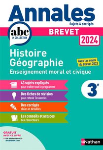 Annales Abc Du Bac ; Sujets & Corriges : Hgemc ; 3e (edition 2024) 