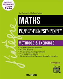 Maths ; Pc/pc*-psi/psi*-pt/pt* : Methodes Et Exercices (4e Edition) 