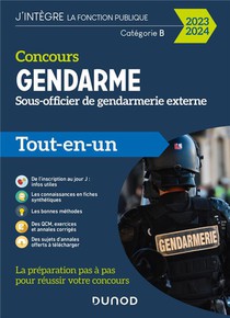Concours Gendarme, Sous-officier De Gendarmerie Interne ; Categorie B ; Tout-en-un (edition 2023/2024) 